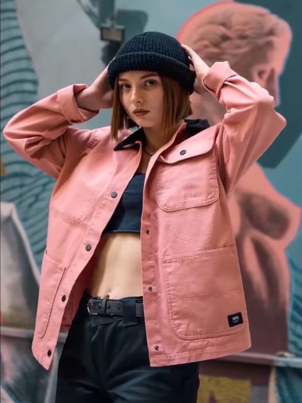 VANS | MEDIUM DRILL CHORE BARN CANVAS JACKET CORDUROY COLLAR IN ROSE DAWN PINK